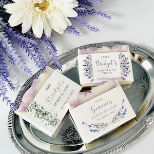 Lavender Bridal Shower Soap Favors / Personalized wedding guest gift ideas / Baby shower / Baby sprinkle / Quinceanera / Birthday