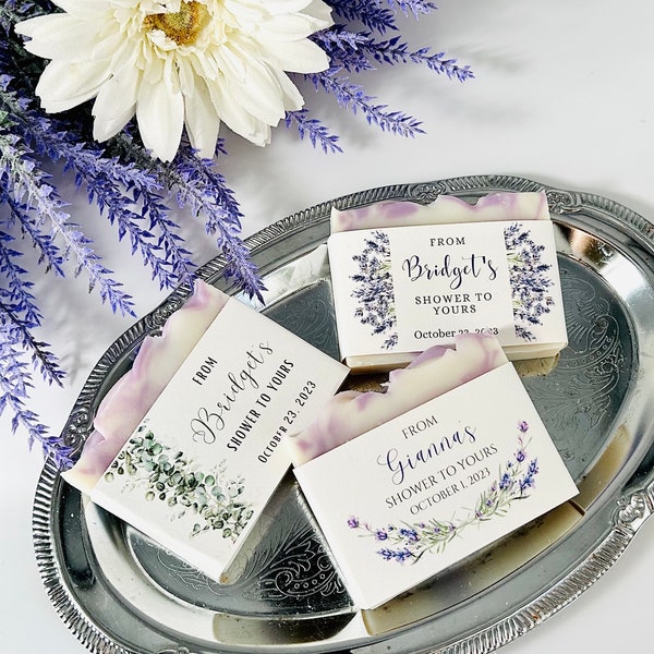 Lavender Bridal Shower Soap Favors / Personalized wedding guest gift ideas / Baby shower / Baby sprinkle / Quinceanera / Birthday