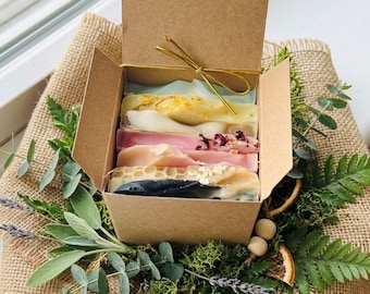Soap End Sampler Gift Box: Vegan, Handmade, Artisan, Cold Process Soap Bars