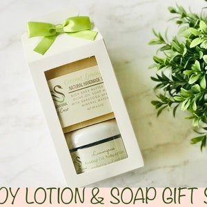 Soap Bar & Body Lotion Gift Set for Her / Artisan cold process soap