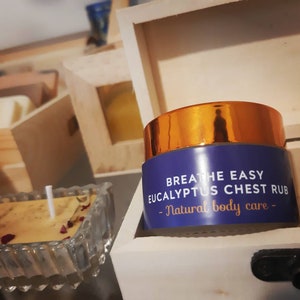 Cough and Cold Breathe Easy Chest Rub, Herbal relief for troubled breathing, coughs, promotes respiratory health and eases colds.