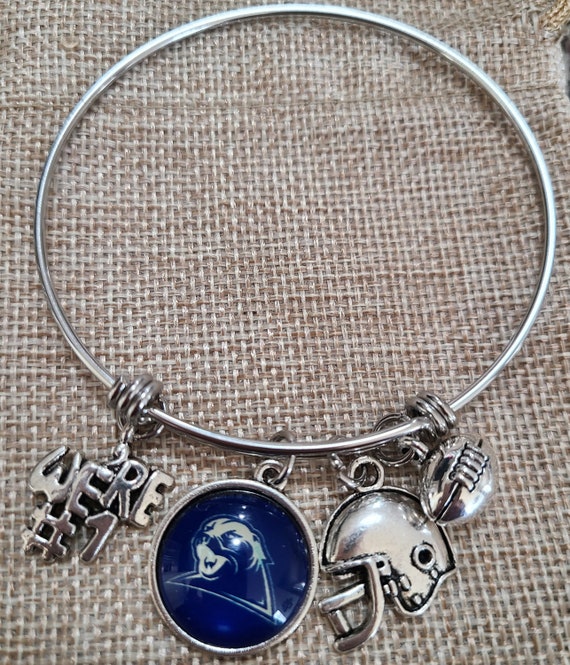University of Pittsburgh Panthers Charm Bangle Bracelet, Pitt Panthers Bracelet, Stackable