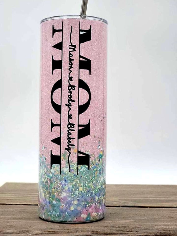 Personalized Mom Tumbler Awesome Mother Glitter