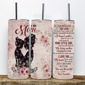 To My Mom with Love Tumbler | Gift for Mother&#39;s Day, Birthdays, or Just Because | 20Oz Stainless Steel Insulated Tumbler