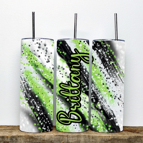 Personalized Milkyway Green and Black Tumbler | Customizable Tumbler for Hot and Cold Beverages | Perfect for Those Who Love Galaxy