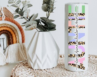 Custom Aunt Tumbler, Auntie Tumbler, Best Aunt Ever Tumbler, Aunt Gift For Her, Leopard, for aunt, Kid's Names, Personalized, Cheetah