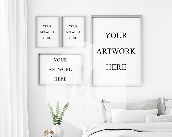 A3 4 Panel Bedroom Frames Mockup Mix Match A3 4 Panel Bedroom Frames Mockup Mix Match