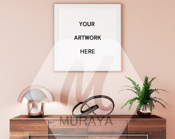 Square Frame Mockup Silver Black Square Frame Styled Stock Square Frame Mockup Silver Black Square Frame Styled Stock