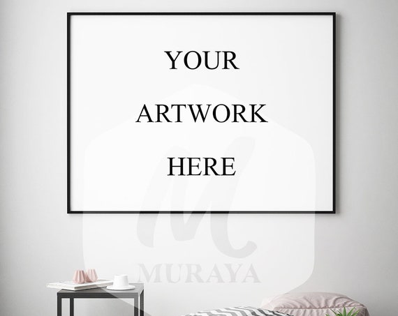 Livingroom Frame Mockup Horizontal Frame Mockup Styled Stock Photograpy