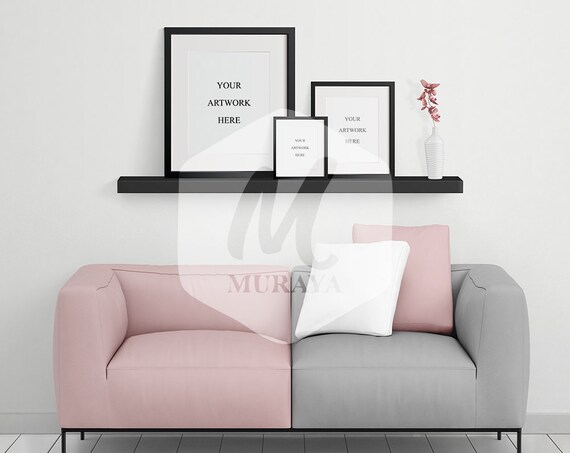 8x10 3 Panel Frame Mockup Black Frame Styled Stock 8x10 3 Panel Frame Mockup Black Frame Styled Stock