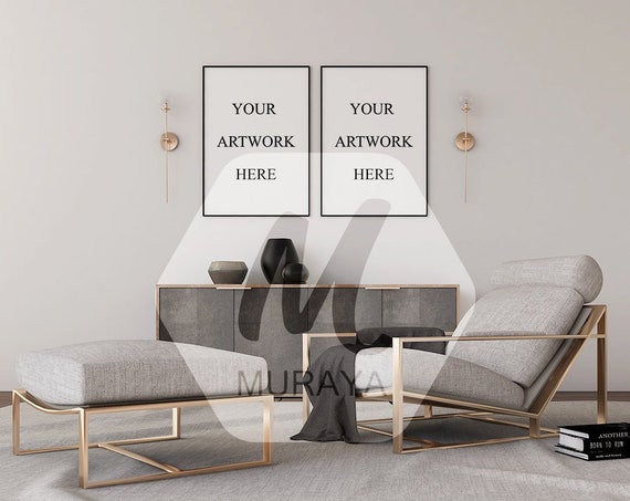 A3 2 Panel Frame Mockup Styled Stock Photograpy Luxury