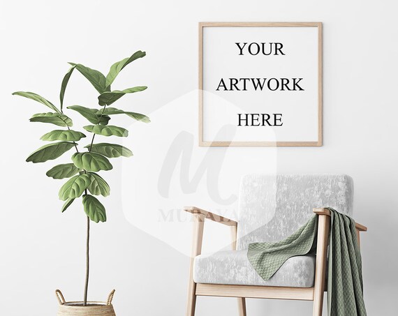 Wood Frame Mockup Light Wood Square Frame Styled Stock Wood Frame Mockup Light Wood Square Frame Styled Stock