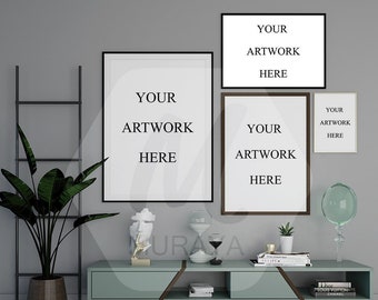 Download Gallery Frames Mockup Livingroom Frames Scandinavian Style Interior Frame Mock Up Psd Mockup Natural Lighting Free Logo 3d Mockups PSD Mockup Templates