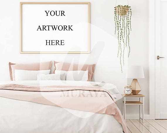 Download Free A3 Horizontal Gold Bedroom Frame Mockup Scandinavian Style Interior Psd New Download Collection Design Psd Mockup For Icon Psd Mockup Design