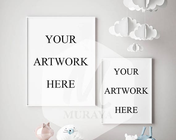Nursery Frames Mockup Boys Room Frames Mockup Portrait Frames
