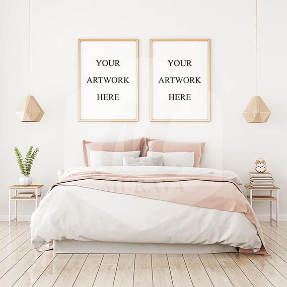 Download A3 Bedroom Portrait Frames Mockup Double Frame Mockup Gold Mockups Editorial Free PSD Mockup Templates