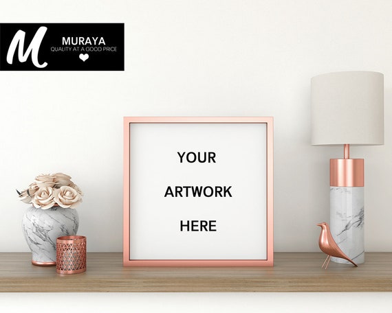 Square Rose Gold Frame Mockup Contemporary Interior Frame Mockup