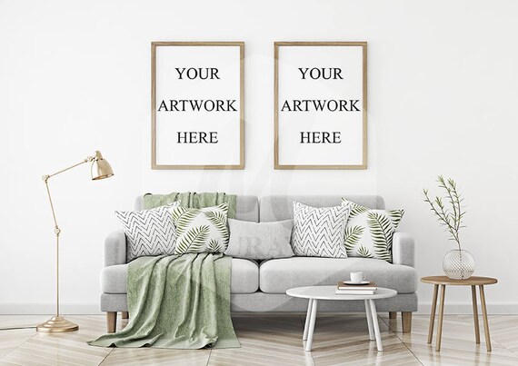 2 Panel Wood Frame Mockup Styled Stock Photograpy Scandinavian