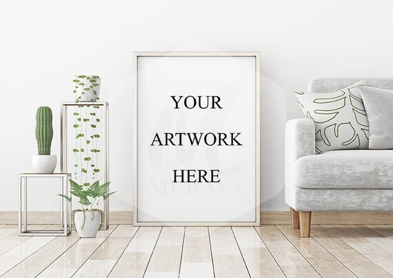 Silver Frame Mockup Silver Portrait Frame Styled Stock Photograpy