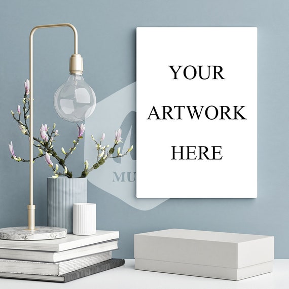 A3 Living Room Canvas Mockup Styled Stock Photograpy Modern