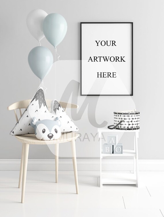 A3 Nursery Frame Mockup Wood Frame Mockup Styled Stock Etsy
