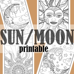 Sun and Moon coloring pages, downloadable, printable, celestial