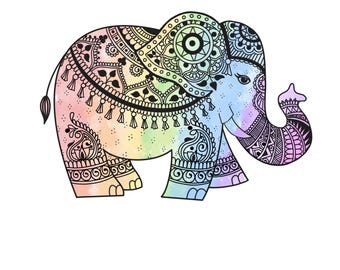Rainbow Elephant Sticker: LGBT Vinyl Decal for water bottle, tumbler, laptop