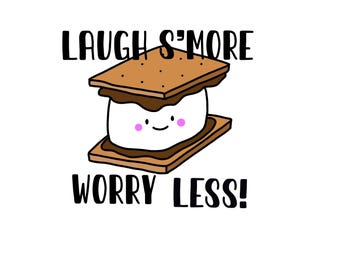 S'Mores sticker in vinyl with marshmallow and chocolate for camping, cookout