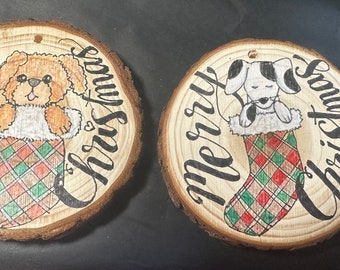 Personalized Wooden Dog Ornament