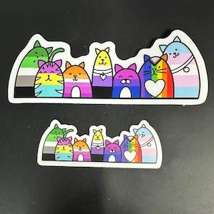 Adesivo de para-choque Rainbow Cats Pride, laptop, copo, adesivo de vinil, lésbica, ás, trans, pan, bi, gay