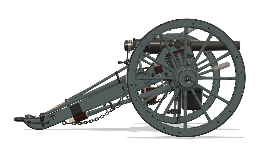 3D MODEL British Armstrong RBL 9pounder 6 Cwt Gun on Field Carriage ca