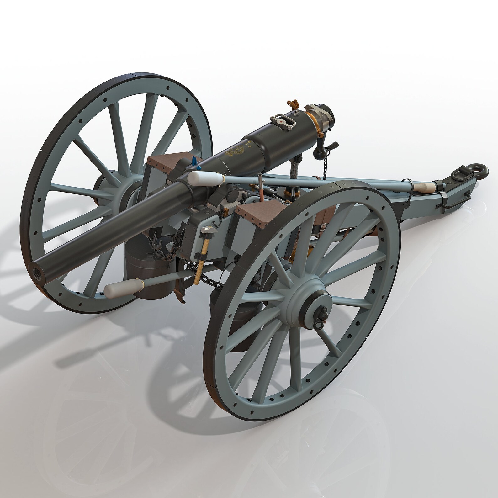 3D MODEL British Armstrong RBL 12pounder 8 Cwt Gun pre1863 Land