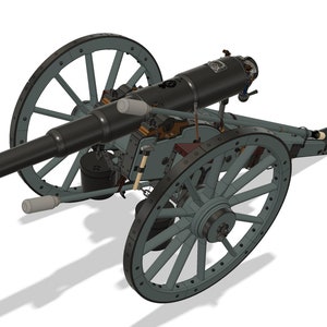 3D MODEL British Armstrong RBL 20pounder 16 Cwt Gun on Field Carriage