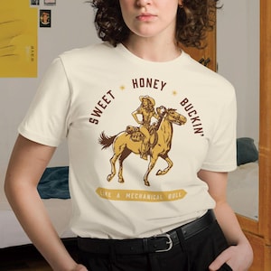 Maglietta Sweet Honey Buckin&#39; Cowboy Carter, maglietta vintage da cowgirl, maglietta grafica country western, maglietta da concerto da cowgirl rodeo