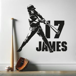 Baseball Decals for Boys Room - Baseball Large Wall Decal - Personalize Wall Stickers for Bedroom - Baseball Wall Decal Personalized