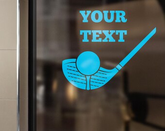 Golf Stickers with Golf Symbols Stick and Ball Golf Wall Decal with Customizable Text Custom Golf Vinyl Decal for Cars Laptops Walls Doors