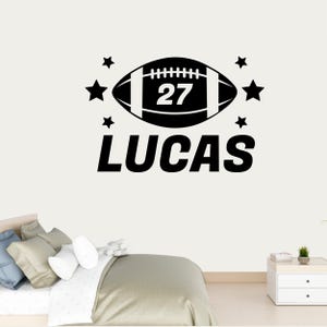 American Football Wall Stickers American Football Player in Action Boy Room Decor for Walls and Doors Sports Decor with Name and Number