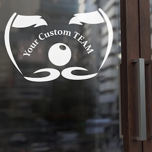Two Flags Golf Stickers Logo with Brand Name - Special Custom Decal for Golf Clubs - Big Logo Golf Wall Decal with Individual Inscription