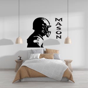 Custom Football Wall Decals - Personalized Name Sticker for Boys Room Decor - Football Player Wall Decor - Sport Vinyl Stickers for Walls