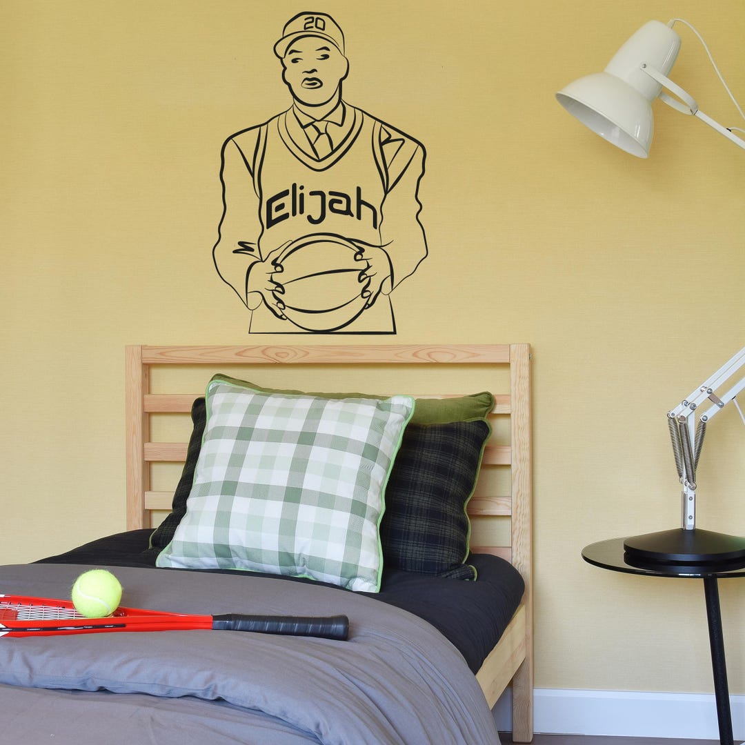 Personalized Wall Decal With Game Player Holding Ball in Front of Him ...