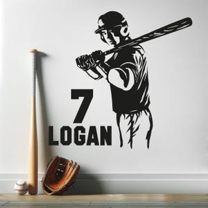 Baseball Wall Stickers Sports Wall Decals for Boys Room Baseball Bedroom Sticker Baseball Wall Decal Personalized Custom Name Stickers