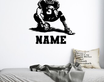 Football Name Decals for Boys - Football Wall Decor with Name - Custom Name Wall Decal Football - Football Personalized Name Wall Decal
