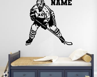 Hockey Wall Decal - Ice Hockey Wall Decal - Wall Clings Hockey - Ice Hockey Wall Decals - Hockey Wall Stickers - Hockey Vinyl Sticker