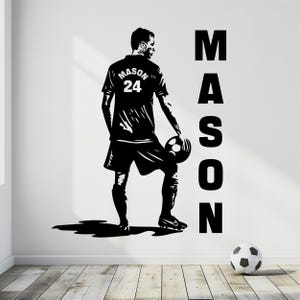 Soccer Silhouette Wall Decal - Large Soccer Player Wall Decal - Size Soccer Player Wall Decals - Soccer Player Wall Decal - Soccer Decal