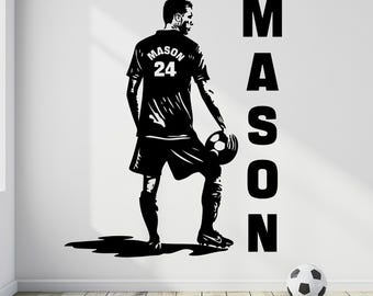 Soccer Silhouette Wall Decal - Large Soccer Player Wall Decal - Size Soccer Player Wall Decals - Soccer Player Wall Decal - Soccer Decal