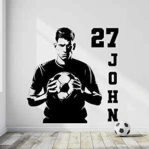 Soccer Player Wall Decal - Wall Decal Soccer Players - Soccer Player Wall Decal - Custom Name Wall Decal Soccer - Soccer Wall Decals