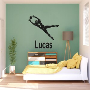 Personalized Vinyl Wall Sticker Featuring Your Name - Decor for Boys&#39; Rooms with Footballer - Ideal Gift for Sports Enthusiasts