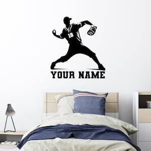 Baseball Decals for Boys Room - Baseball Decal Custom - Baseball Wall Stickers Bedroom - Baseball Wall Stickers - Baseball Decal with Name