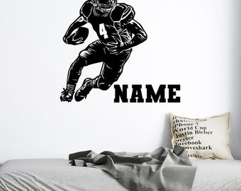 Football Name Decals for Boys - Football Name Decal - Custom Name Wall Decal Football - Personalized Football Wall Sticker