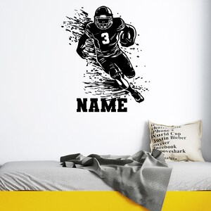 Fußballspieler Wandtattoo - Fußball Wand dekor mit Namen - Personalisierter Fußball Spieler Aufkleber - Individueller Fußball Spieler Wand Aufkleber Fußball